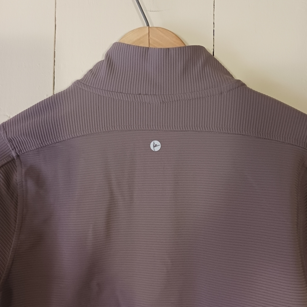 90 Degree By Reflex Interlink Ribbed Half Zip Long Sleeve Crop Top - Picture 5 of 11